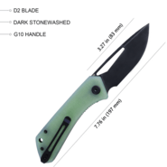 KUBEY Thalia Front Flipper EDC Pocket Folding Knife Jade G10 Handle KU331E - KNIFESTOCK