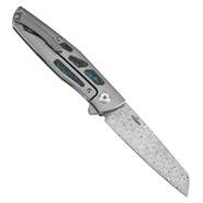 KANSEPT Cru Damascus 0.118&quot; / 3.0mm Plain Titanium &amp; Artic Storm Fatcarbon K1092A3 - KNIFESTOCK