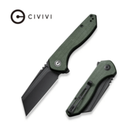 CIVIVI ExOne Green Canvas Micarta HandleBlack Stonewashed Nitro-V BladeLiner L - KNIFESTOCK