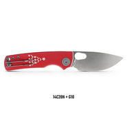 Vosteed Porcupine 14C28N Satin Red &amp; White G10 - XMAS A2617 - KNIFESTOCK