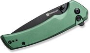 Sencut Serene Green Aluminum HandleBlack D2 BladeButton Lock S21022B-5 - KNIFESTOCK
