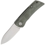 Petrified Fish PFE05S Flavorist Satin K110 Green Micarta PFE05SGRMS - KNIFESTOCK