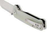 QPS Penguin V2 D2, 2-Ton-Finish Stonewash - Satin, Griff: Jade G10 QS130V2-G1 - KNIFESTOCK