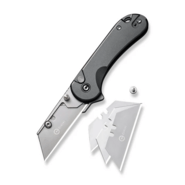 CIVIVI Elementum Utility Gray Aluminum Handle Stonewashed S/S Blade Holder Plain - KNIFESTOCK