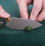 Vosteed Raccoon(Top Liner Lock) 14C28N Stonewash Green Micarta A2904 - KNIFESTOCK