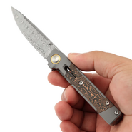 Kansept Kitpu Damascus, Stonewashed Ti, Koppar CF - KNIFESTOCK