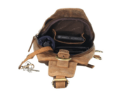 GreenBurry Crossbody Bag Leder 20x40cm &quot;Vintage&quot; antikbraun - KNIFESTOCK