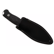 MKM SMALL LOV – M390 SATIN blad, MARBLE KOLFIBER handtag, +FICKA LÄDERSLIDA - KNIFESTOCK