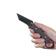 KUBEY WOLF E-CQC Fixed Blade Knife Black G10 Handle w/Kydex Sheath KU320B - KNIFESTOCK