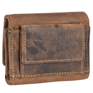 GreenBurry Vintage Leather Wallet Antique brown 9x7cm - KNIFESTOCK