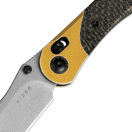 Kizer Clutch Lock Mini Mystic Paul Munko Nitro-V Aluminium+Burlap Micarta V3636A2 - KNIFESTOCK