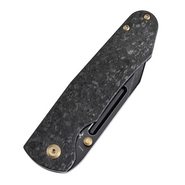 KANSEPT Superhawk Blackwash CPM S35VN 0.157&quot; / 4.0mm Titanium &amp; Shred Carbon Fiber K1084B2 - KNIFESTOCK