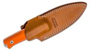 Lionsteel Fixed Blade Sleipner Steel stone washed, ORANGE G handle, leather sheath B40 GOR - KNIFESTOCK