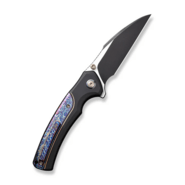 We Knife Ziffius Black Titanium Handle With Flamed Titanium Integral SpacerBlack Stonewashed CPM 20 - KNIFESTOCK