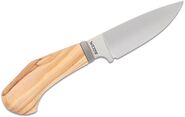 Lionsteel Fixed knife m390 blade OLIVE wood andle, Ti guard, leather sheath WL1  UL - KNIFESTOCK