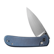 We Knife QubitBlue Titanium HandleHand Rubbed Satin CPM 20CV BladeButton Lock - KNIFESTOCK