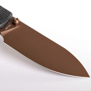 Vosteed Raccoon(Crossbar Lock) 14C28N Copper Dune Black Micarta A0539 - KNIFESTOCK