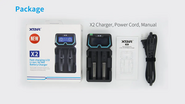 Xtar X2-X2 Charger, Power Cord, User Manual - KNIFESTOCK