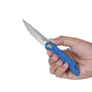 KUBEY Mizo Liner Lock Front Flipper Vouwmes Blauw G10 Handvat KU2101B - KNIFESTOCK