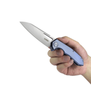 KUBEY Vagrant Couteau Pliant à Verrouillage Frame, Manche en Titane Bleu KB284B - KNIFESTOCK