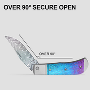 Kizer Trestle Rainb.DAM &amp; Crystallized Titanium - KNIFESTOCK