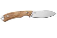 MKM POCKET TANGO 1 – MAGNACUT MUK Satin Fixed bld, OLIVE WOOD hdl, +POCKET LEATH - KNIFESTOCK