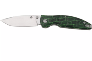 QSP Knife Turtle Punk, Liner lock, 14C28N stonewashed, Black/Green G10 QS158-C1 - KNIFESTOCK