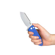 KUBEY Creon Pocket Knife with Button Lock, Blue G10 Handle KU336C - KNIFESTOCK