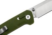 QPS Penguin Glyde 14C28N, finitura a 2 toni stonewash - satinata, Manico: FRN verde OD - KNIFESTOCK