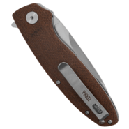Petrified Fish PFB01 Terra Satin D2 Brown Micarta PFB01BRS - KNIFESTOCK