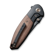 We Knife Nitro Mini Black Titanium Handle With Brown Linen Micarta Inlay WE22015-4 - KNIFESTOCK