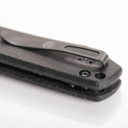 Vosteed Raccoon(TLL&amp;Bowie Blade) 14C28N Black Stonewash Black Micarta A2910 - KNIFESTOCK