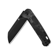QSP Knife Penguin, Black Stonewash D2 Blade, CF overlay G10 Handle QS130-U - KNIFESTOCK