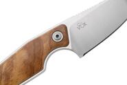 MKM MAKRO 1 – M390 SATIN DROP POINT Fixed bld, OLIVE WOOD hdl, +POCKET LEATHER SHEATH MK MA01-O - KNIFESTOCK