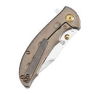 KANSEPT Rei Stonewashed CPM-20CV Orange Peel Bronze Titanium Handles K1061A2 - KNIFESTOCK