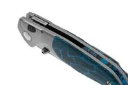 Real Steel Hoeft | Satin | Silver Titanium &amp; Blue Damascus G10 RE-7901DB - KNIFESTOCK