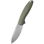 Petrified Fish PFB01 Terra  Satin D2 Green Micarta PFB01GRMS - KNIFESTOCK