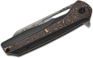 Kansept Shard Damascus Blackwash Titanium  + Copper Carbon Fiber K1006C2 - KNIFESTOCK