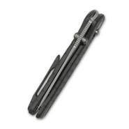 GEO Knife Sharp Shadow SW M390 Blade Tiger Stripe Pattern Flamed Ti - KNIFESTOCK