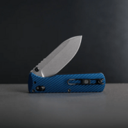 Vosteed Vombat M390 Stonewash Aluminum Steel Blue A4103 - KNIFESTOCK