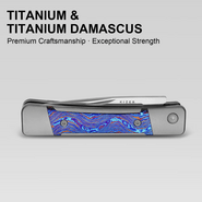 Kizer Little Grand M390 Titanium Damascus - KNIFESTOCK