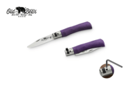 OLD BEAR® S - SATIN STAINLESS STEEL, PURPLE LAMINATED HANDLE, ROUNDED TIP 9357/17_MPK - KNIFESTOCK