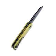 KUBEY Duroc Liner Lock Flipper Small Pocket Folding Knife Translucent Yellow G10 Handle KU332H - KNIFESTOCK