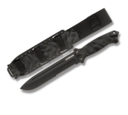 Schrade Lg Cu Lamă Fixă, Oțel Carbon Înalt SK5, Lamă Acoperită cu Pulbere Neagră, Capăt Metalic, Bal - KNIFESTOCK
