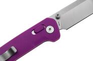 QPS Penguin Glyde 14C28N, finitura a 2 toni stonewash - satinata, Manico: Viola FRN QS - KNIFESTOCK