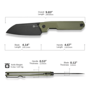 CIVIVI OD Green G10 HandleBlack Stonewashed 14C28N BladeNested Liner Lock C230 - KNIFESTOCK