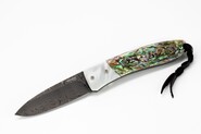 Lionsteel Opera Damast Heinsgringla Perlmuttgriff, Holzkiste 8800D MOP - KNIFESTOCK