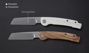 Petrified Fish PFE04 Scholar Stonewashed 154CM White G10 PFE04WW - KNIFESTOCK