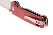 QPS Penguin V2 D2, 2-Ton-Finish Stonewash - Satin, Griff: Rotes Micarta QS130V2- - KNIFESTOCK