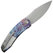 WE Flamed &amp; Satin Titanium HandlePolished Bead Blasted Bohler M390 BladeNested - KNIFESTOCK